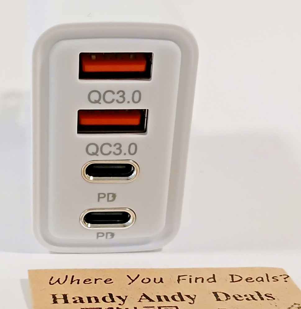 USB Type-C Wall Charging, 4 Independent Chargers in ONE: 2x(Type-C) & 2x(UBS-A)