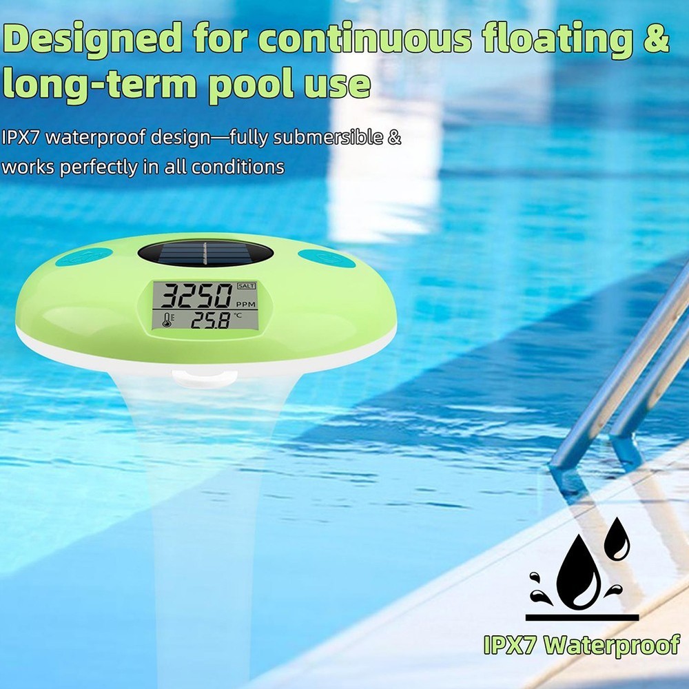 Salinity and Temperature Pool Thermometer with Reliable Waterproof Design