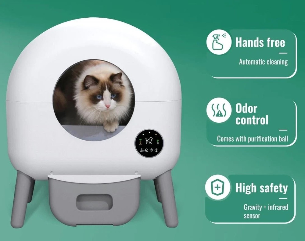 Self Cleaning Cat Litter Box, No Scooping Automatic Litter Box with APP Control