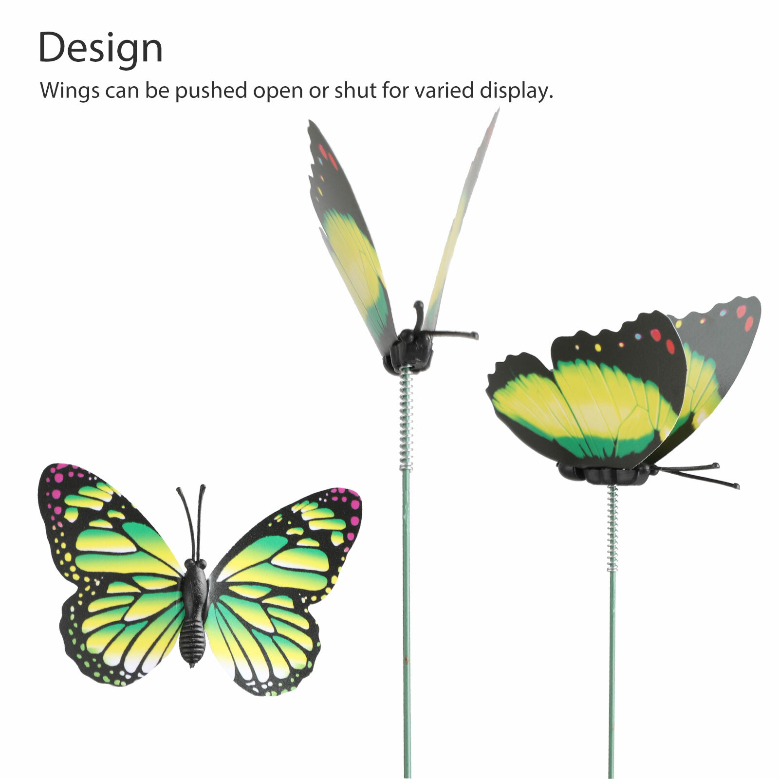 50Pcs Butterfly Stakes Outdoor Yard Planter Flower Pot Bed Garden Decor Yard Art