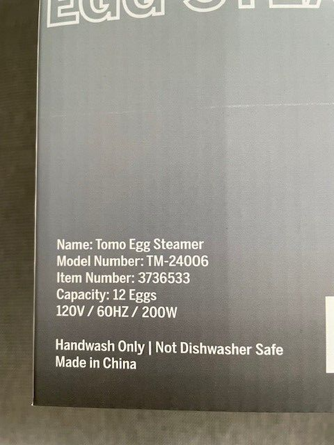 Tomo Egg Steamer with rapid heating technology