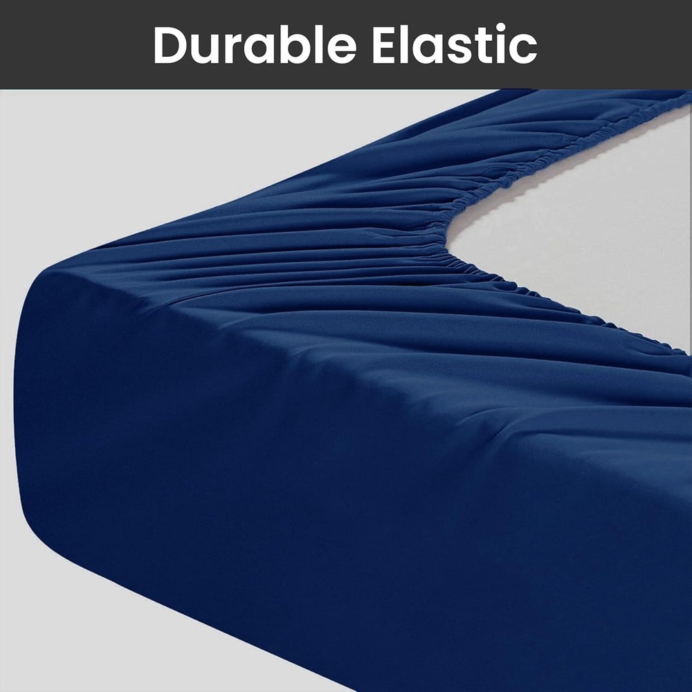 18"- 21" Extra Deep Pocket Fitted Sheet Elastic Corner Straps Soft Bed Sheet Set