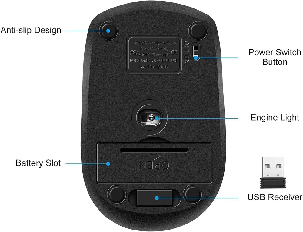10 Pack 2.4Ghz Wireless Mouse with USB Receiver for Laptop PC Computer Notebook