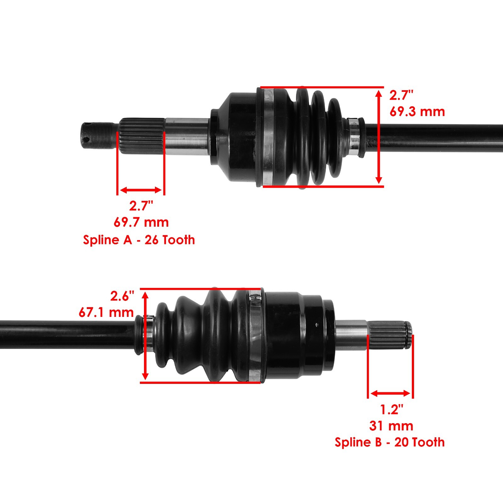 Front Left And Right CV Joint Axle for Honda TRX500FM Foreman Rubicon 500 4X4