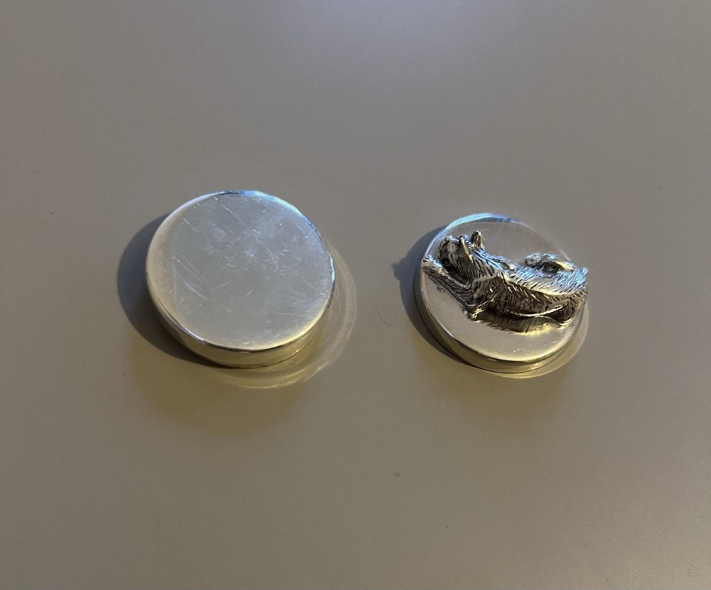 Solid Silver Scottie Dog Pill Snuff Box