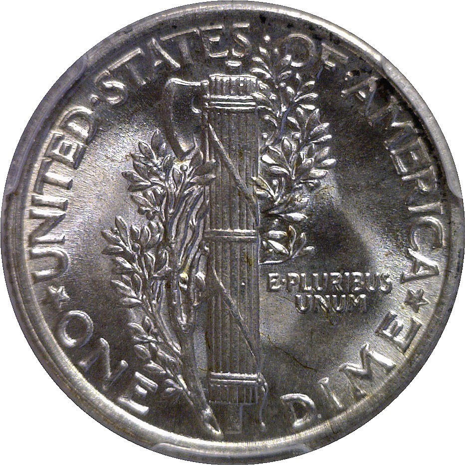 1935 10C Mercury Dime Silver PCGS MS 64 FB