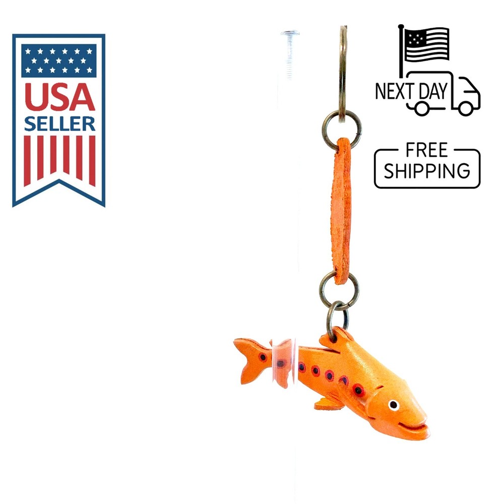 Sea Trout Handmade Leather Keyring