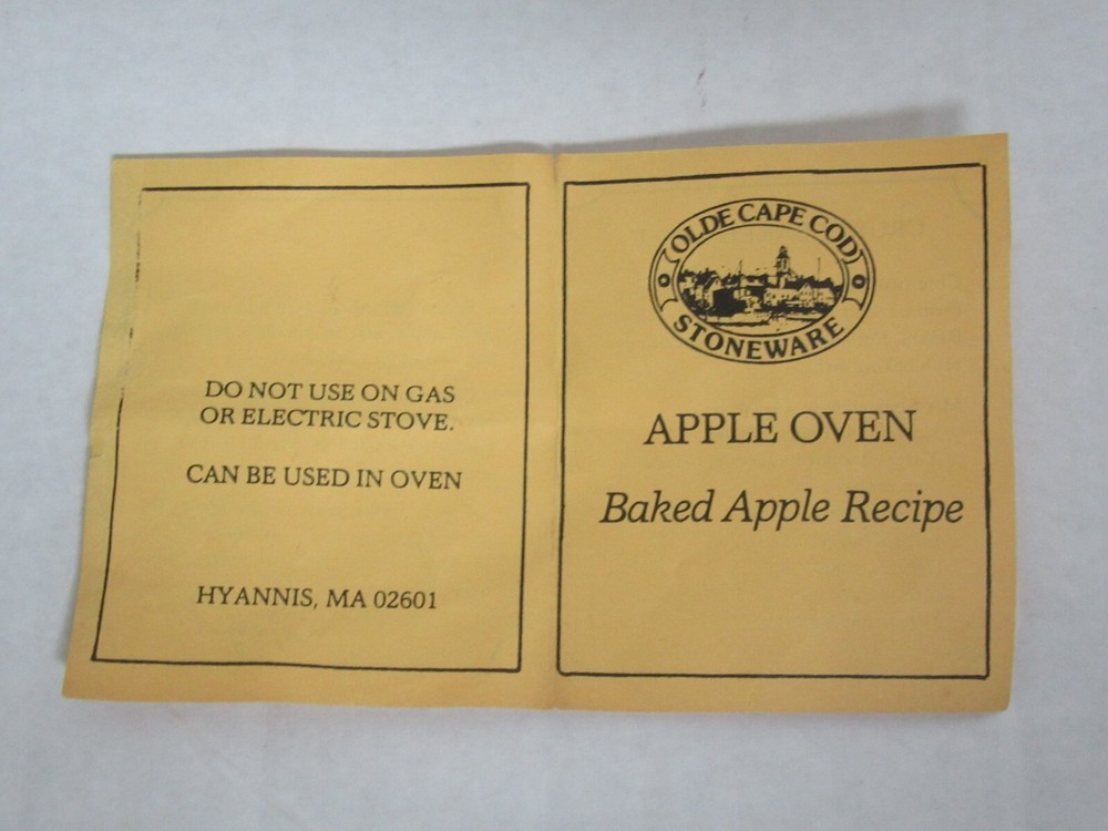 Vintage Apple Baker ~ Olde Cape Cod Stoneware~ Bakes One Apple