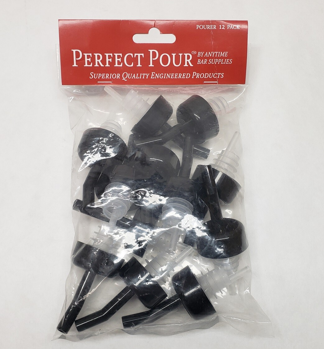 1 DOZEN Whiskflow Liquor Bottle Pourers Non Measured BLACK Pour Spouts
