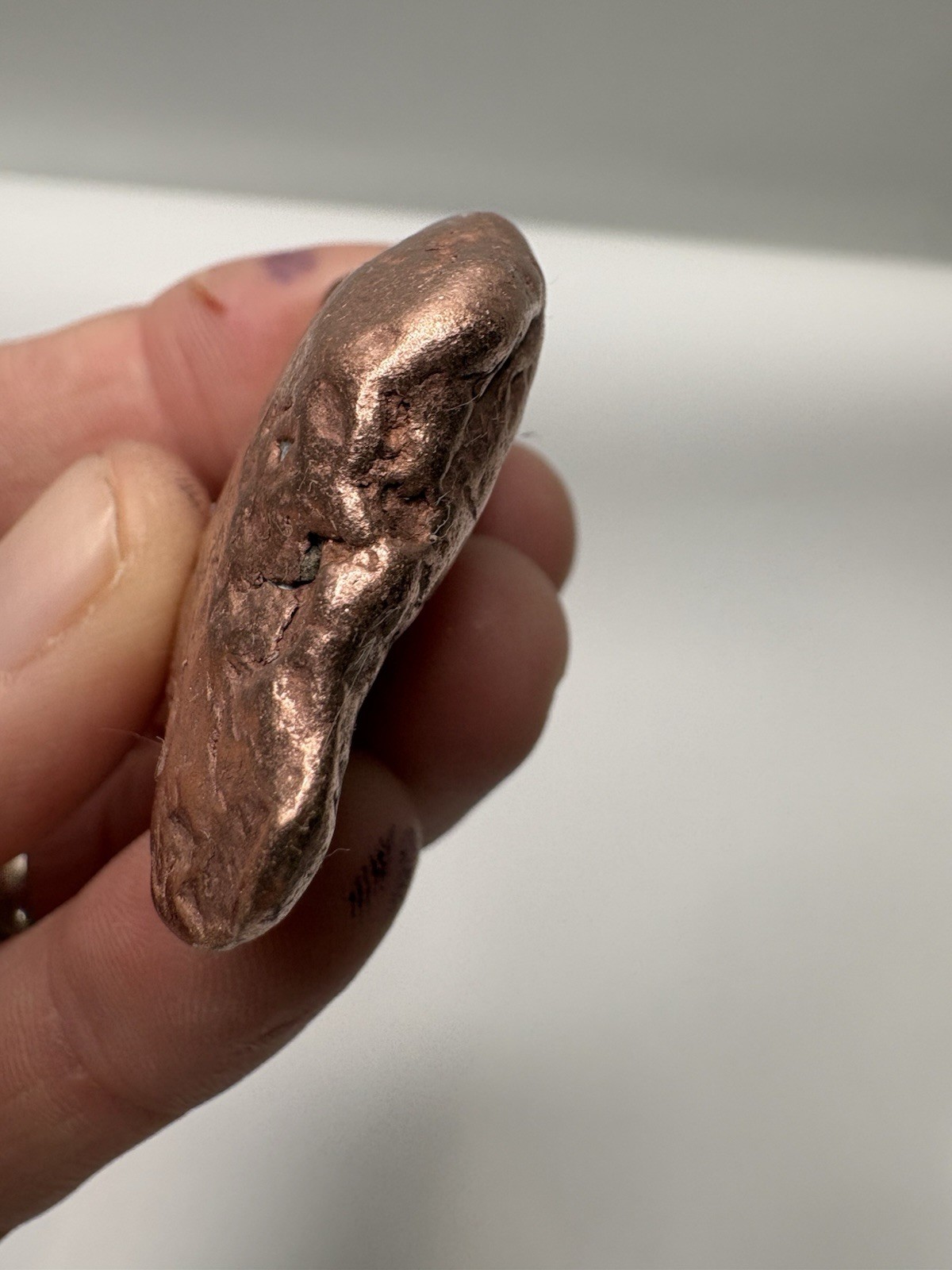 Pure Native Michigan Solid Copper Nugget Specimen Keweenaw Peninsula Mineral