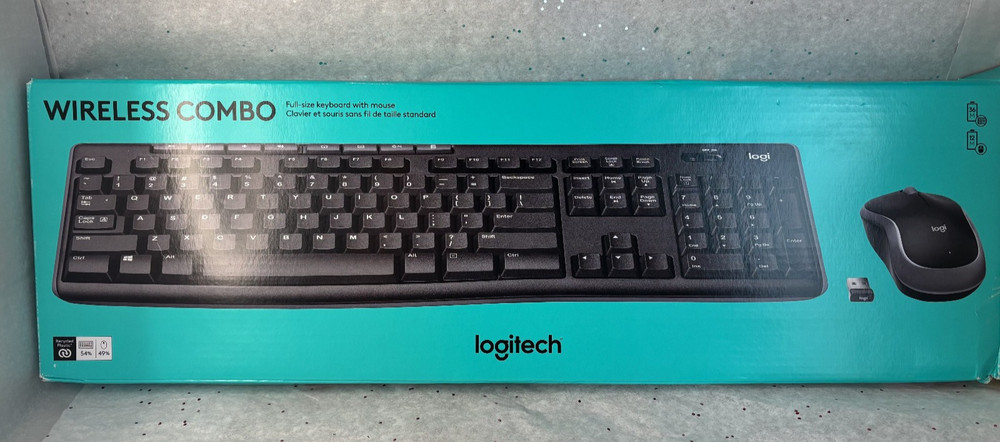 Logitech Wireless Keyboard and Mouse: USB-A Full Size