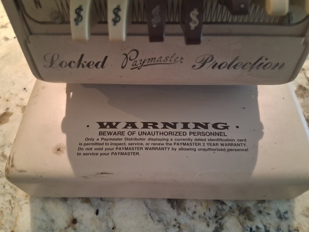 Vintage Authentic Paymaster Check Cutter