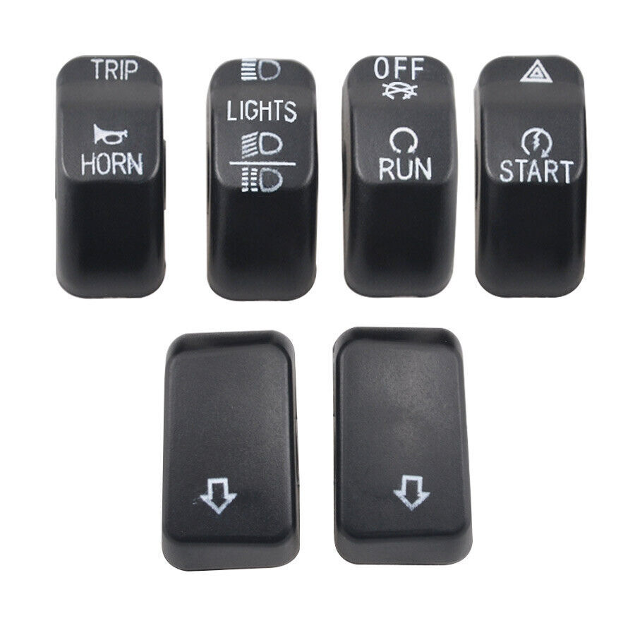 1 Set Hand Control Switch Housing Button Covers Caps Front For Harley 2014-2019