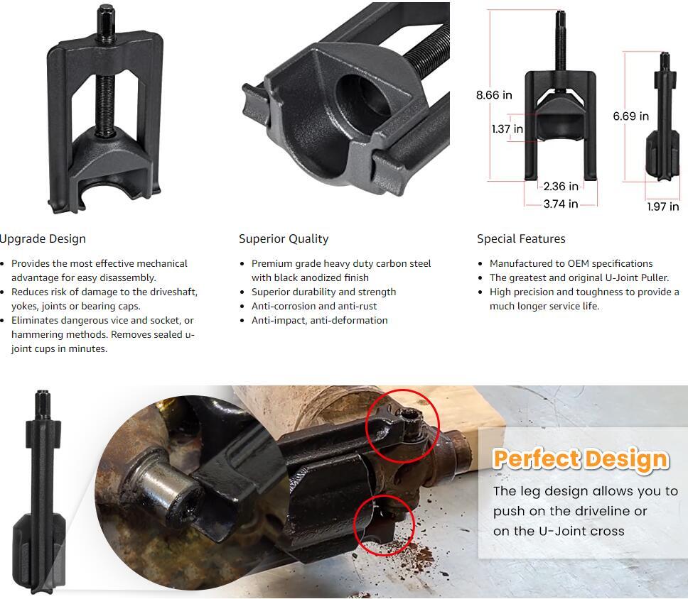 10105 Heavy Duty Universal Joint Puller Press Removal U-Joint Tool Extractor 1-3