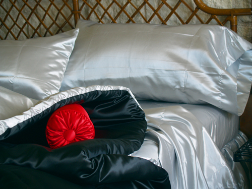 Bridal Satin Waterbed Comforter Pack - Waterbed sheet set with Comforter