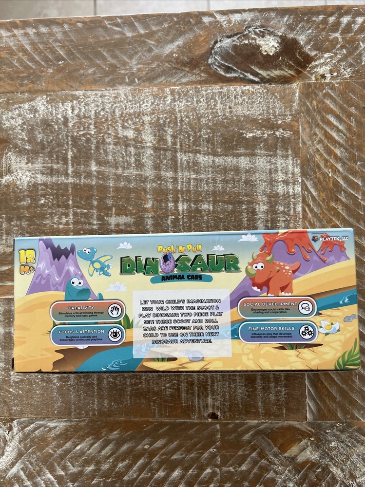 Push N Pull Set Dinosaur Animal Cars