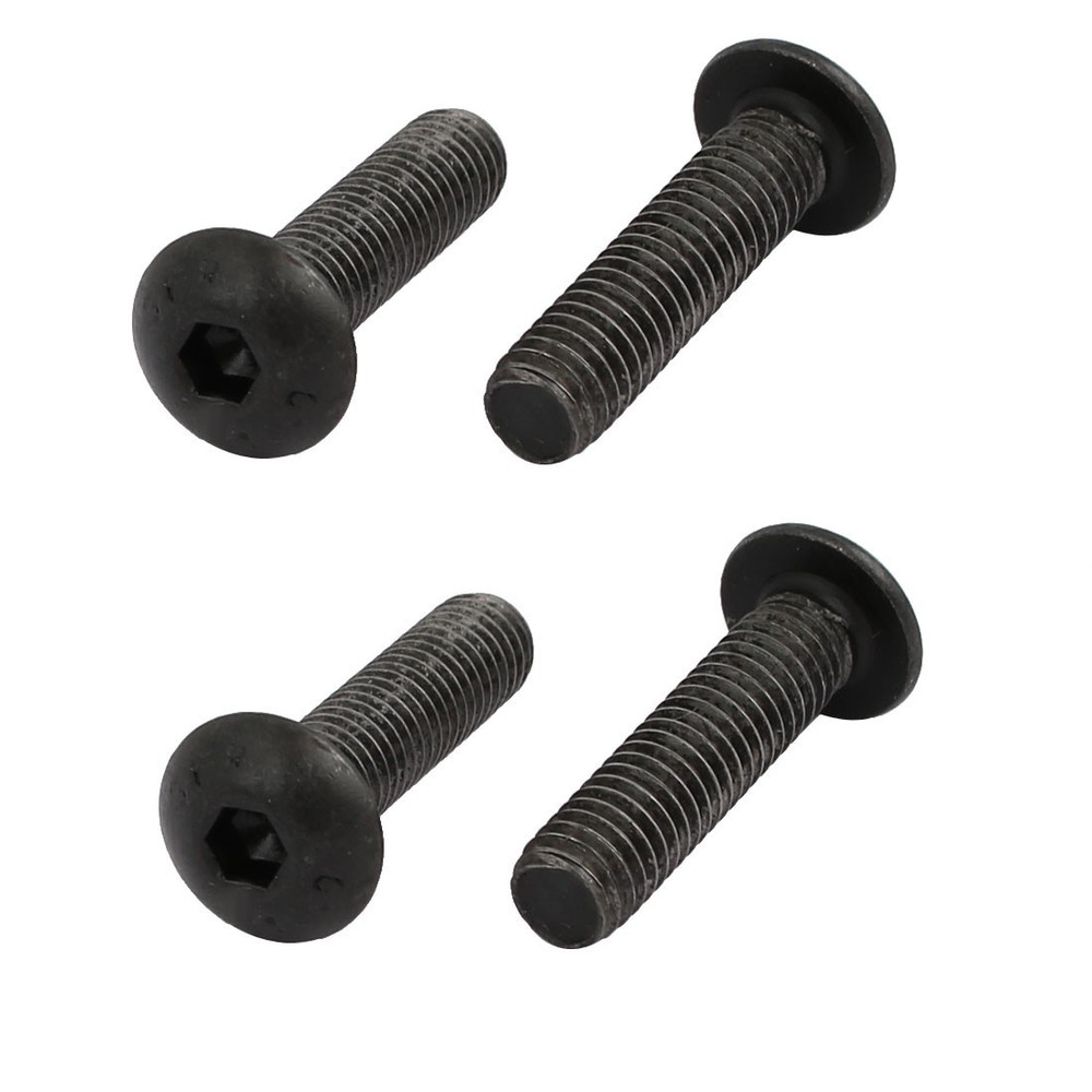 4pcs M5x20mm 10.9 Grade Hex Socket Reverse Left Hand Thread Screw Bolt Black