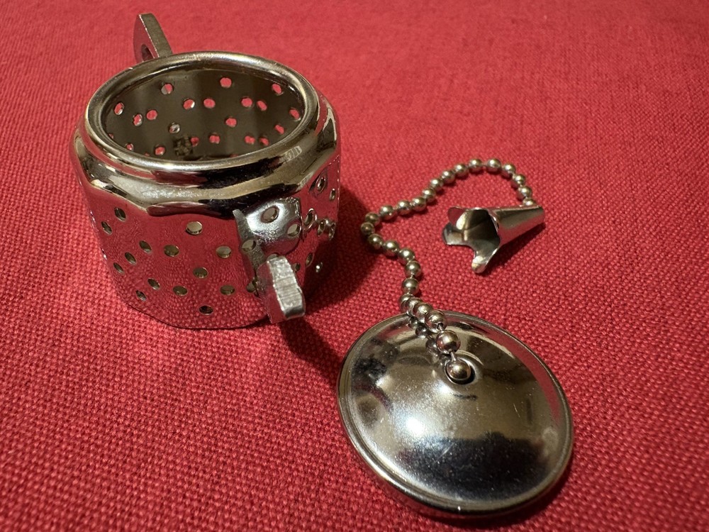 Vintage Novelty Silvertone Tea Infuser Teapot