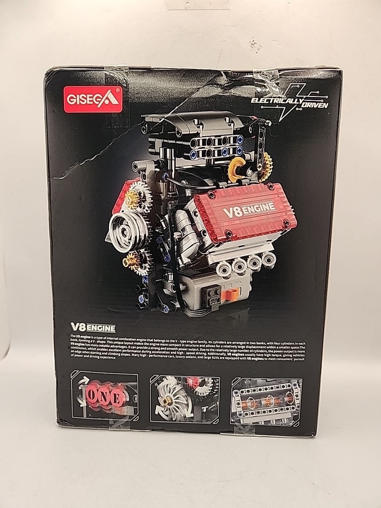 V8 Engine Building Set,V8 Engine Model kit That Run,Build Your Own STEM Mini V8