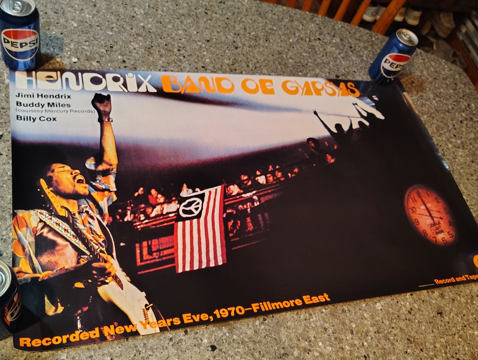 JIMI HENDRIX BAND OF GYPSYS New Years Eve 1970 Fillmore East PROMO POSTER 1995
