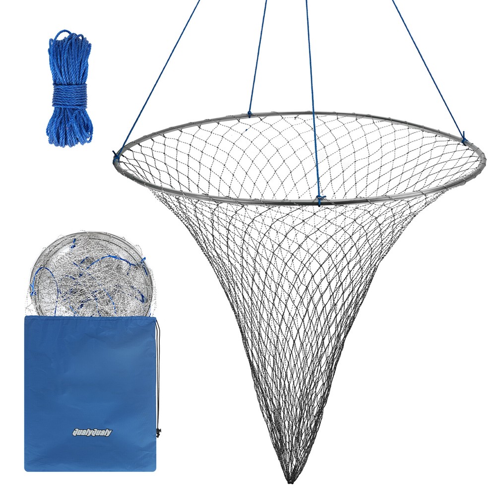 Foldable Bridge and Pier Fishing Net Drop Net Multi-Purpose Foldable Rubber US