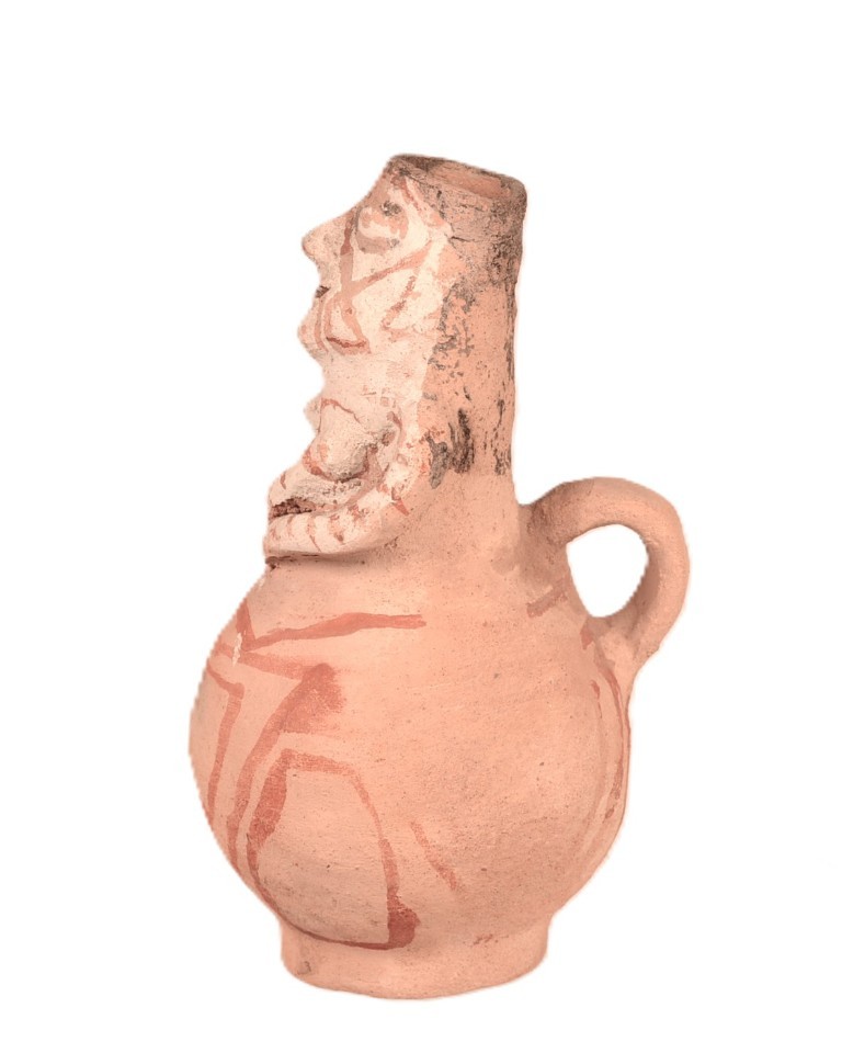 Mohave Effigy Jar ca. 1920 6.875" H x 4.25" L x 3.75" W Hand Coiled Clay