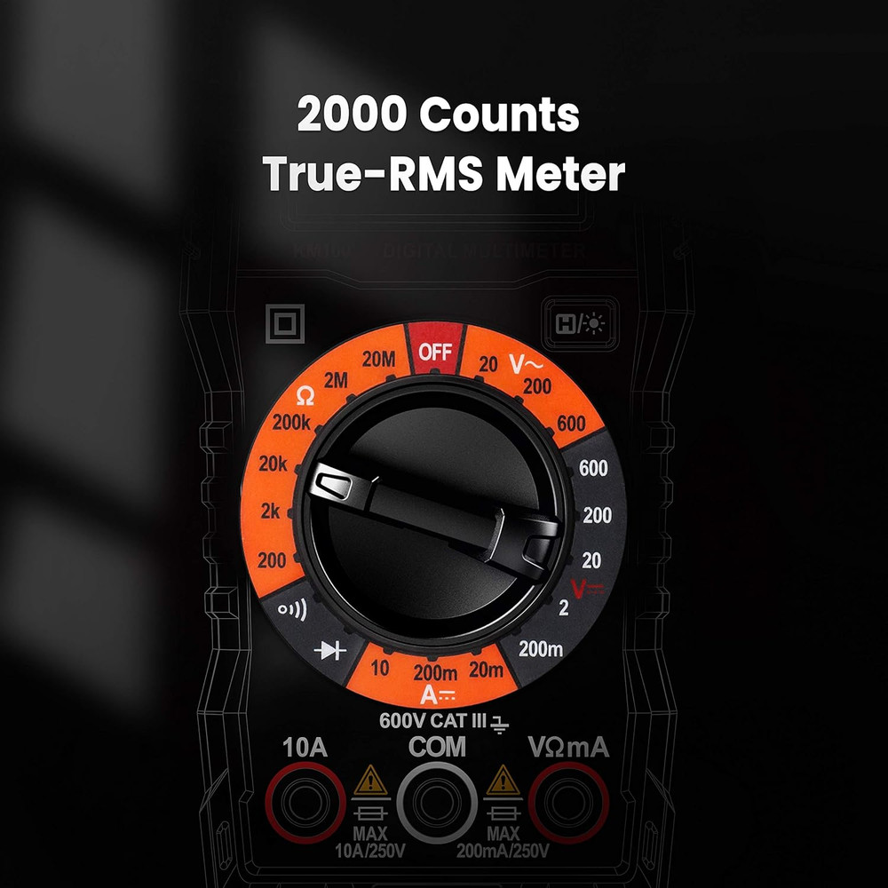 Digital Multimeter with Case, DC AC Voltmeter, Ohm Volt Amp Test Meter and Conti