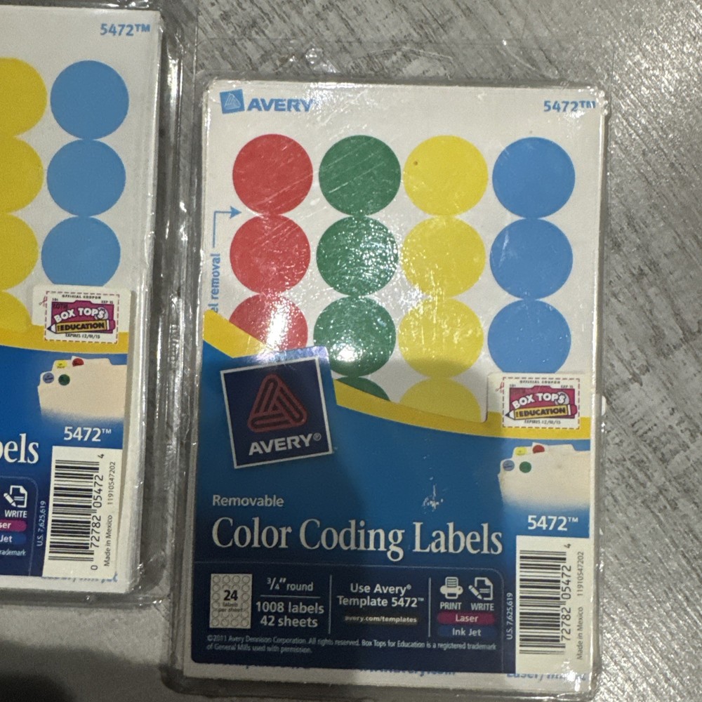 WOW! Avery Color Coding Labels 5472 86 Sheets