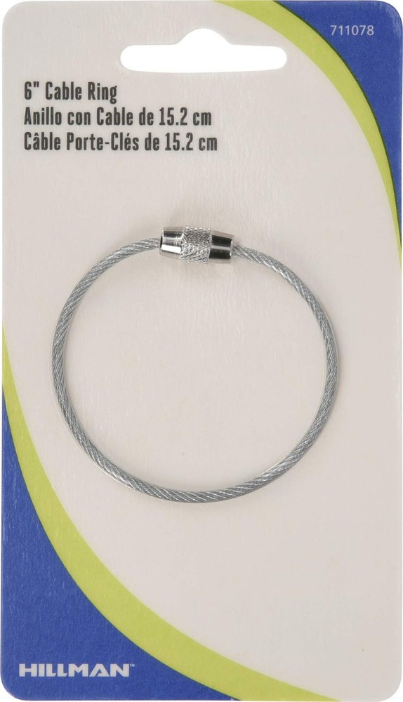 Cable Ring 6" with Lock, Steel, 1 Pack