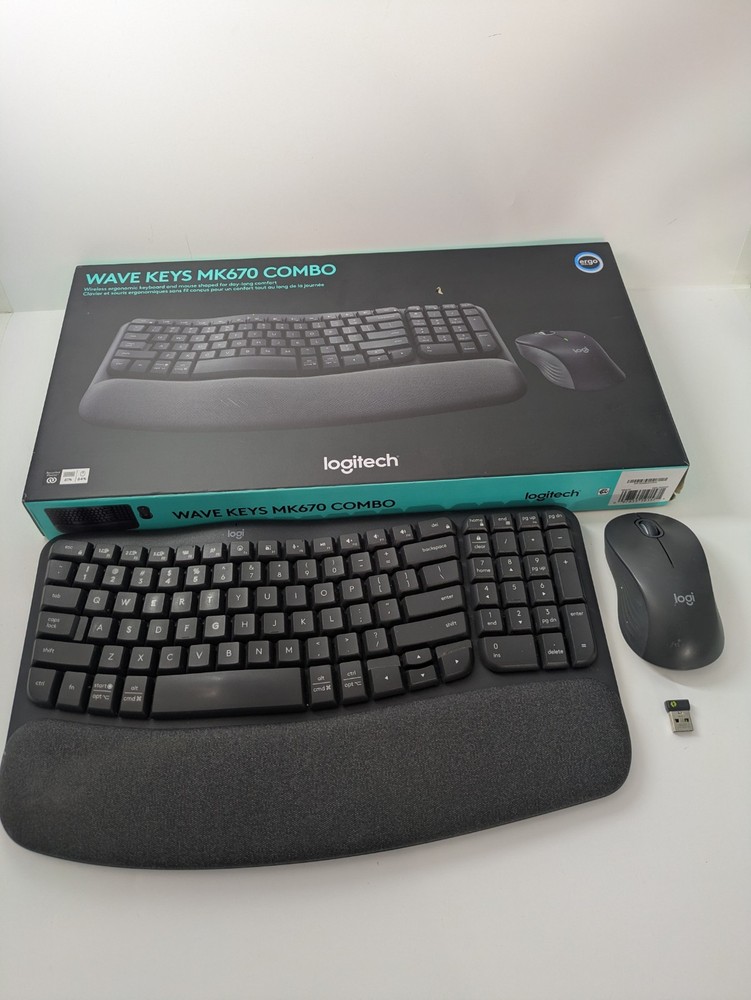 Logitech-Wave Keys MK670 Combo Ergonomic Wireless Keyboard&Mouse (Bolt Receiver)