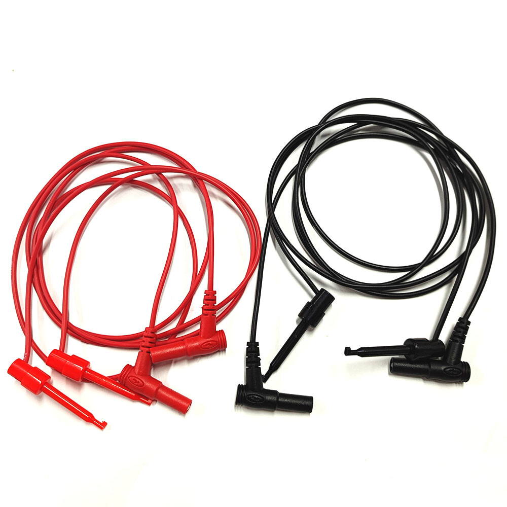 2Pair For Multimeter Test Equipment Banana Plug To Test Hook Clip Probe Cable