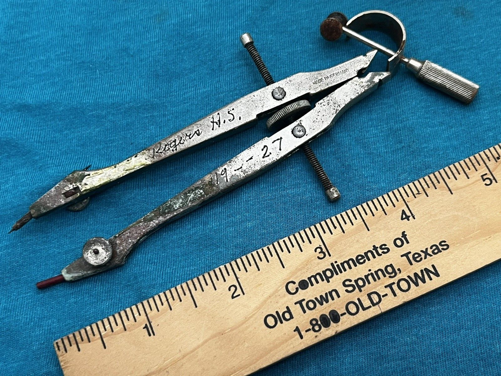 Vintage Drafting Tools DIETZGEN Opisometer, Tower Germany Compass, 1927 Compass