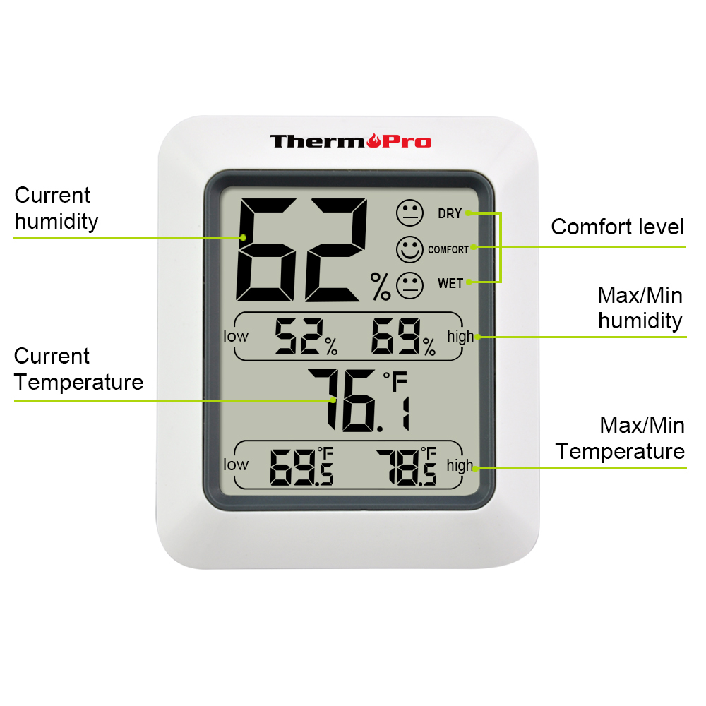 2PCS LCD Digital Indoor Thermometers Hygrometer Room Temperature Humidity Meter