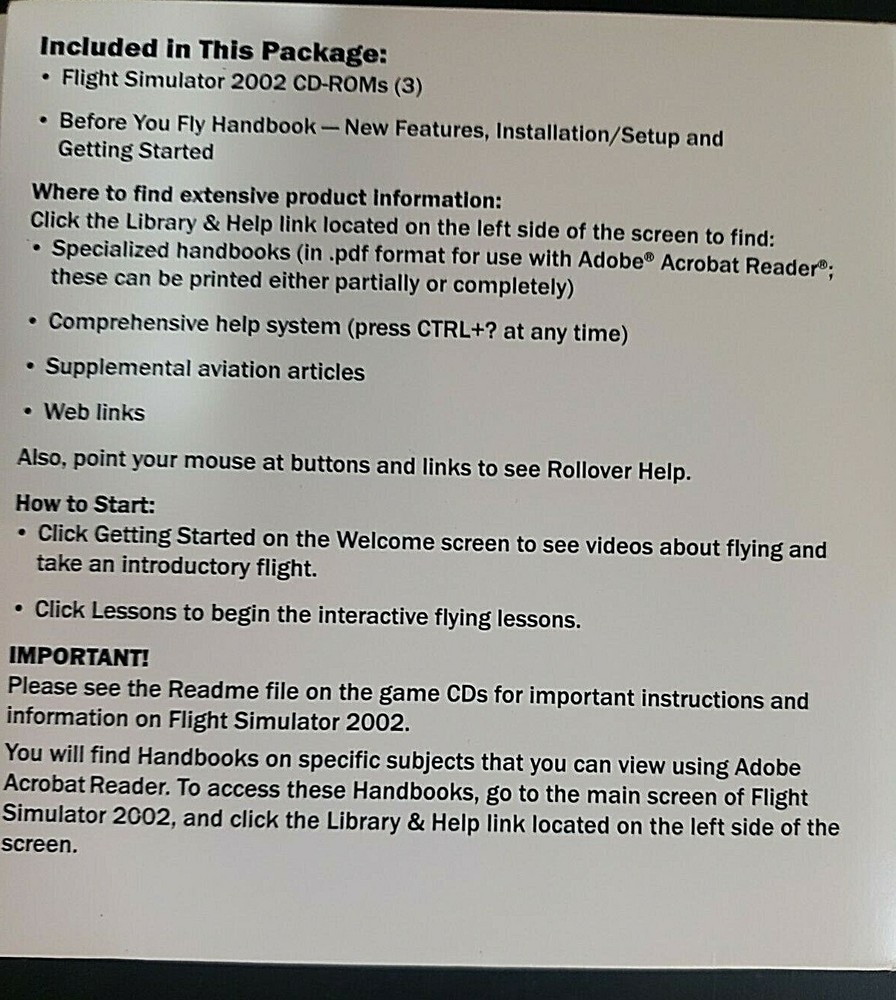 VINTAGE Microsoft Flight Simulator 2002 As Real As It Gets ~ 3 Disk Set