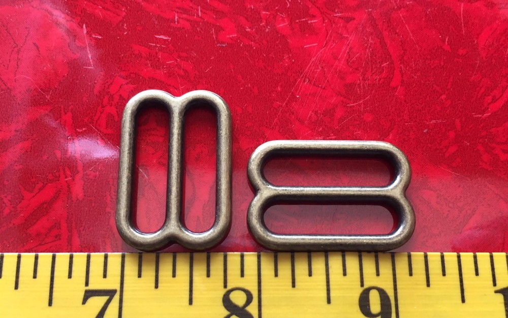 1 Inch Width Antiqued Brass Tri-glides Aged Brass Slides for 1" Webbing
