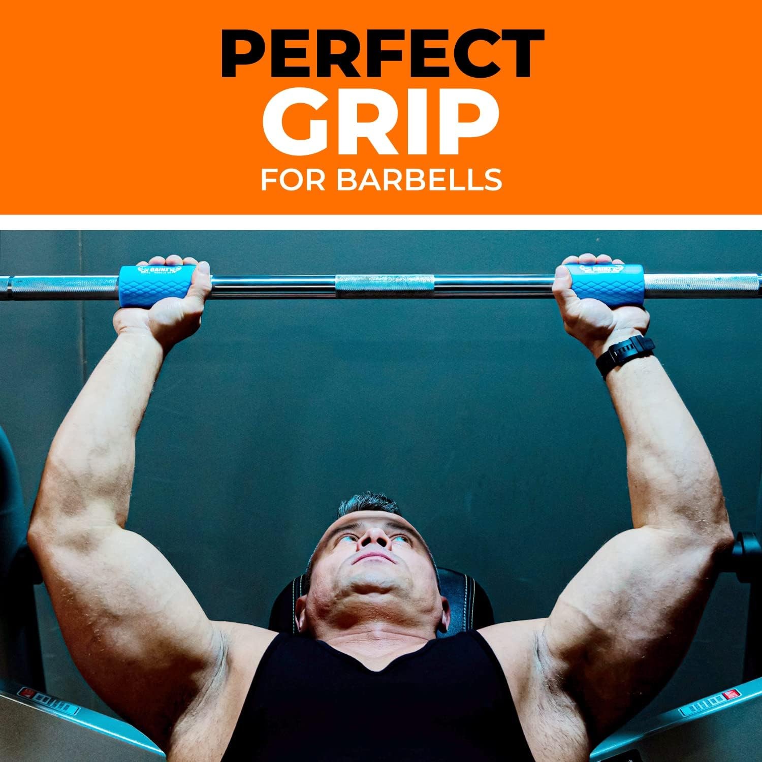 Gainz Thick Grips Dumbell Barbell Weight Lifting Adapters for Fat Bar Grow Big