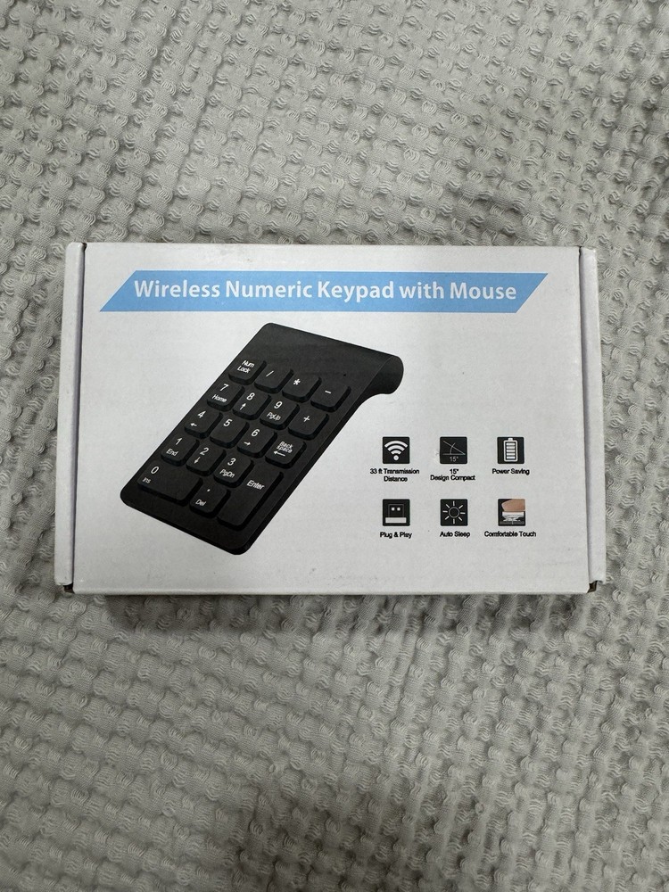 Wireless Numeric Keypad & Mouse Combo – 2.4GHz, USB, Black