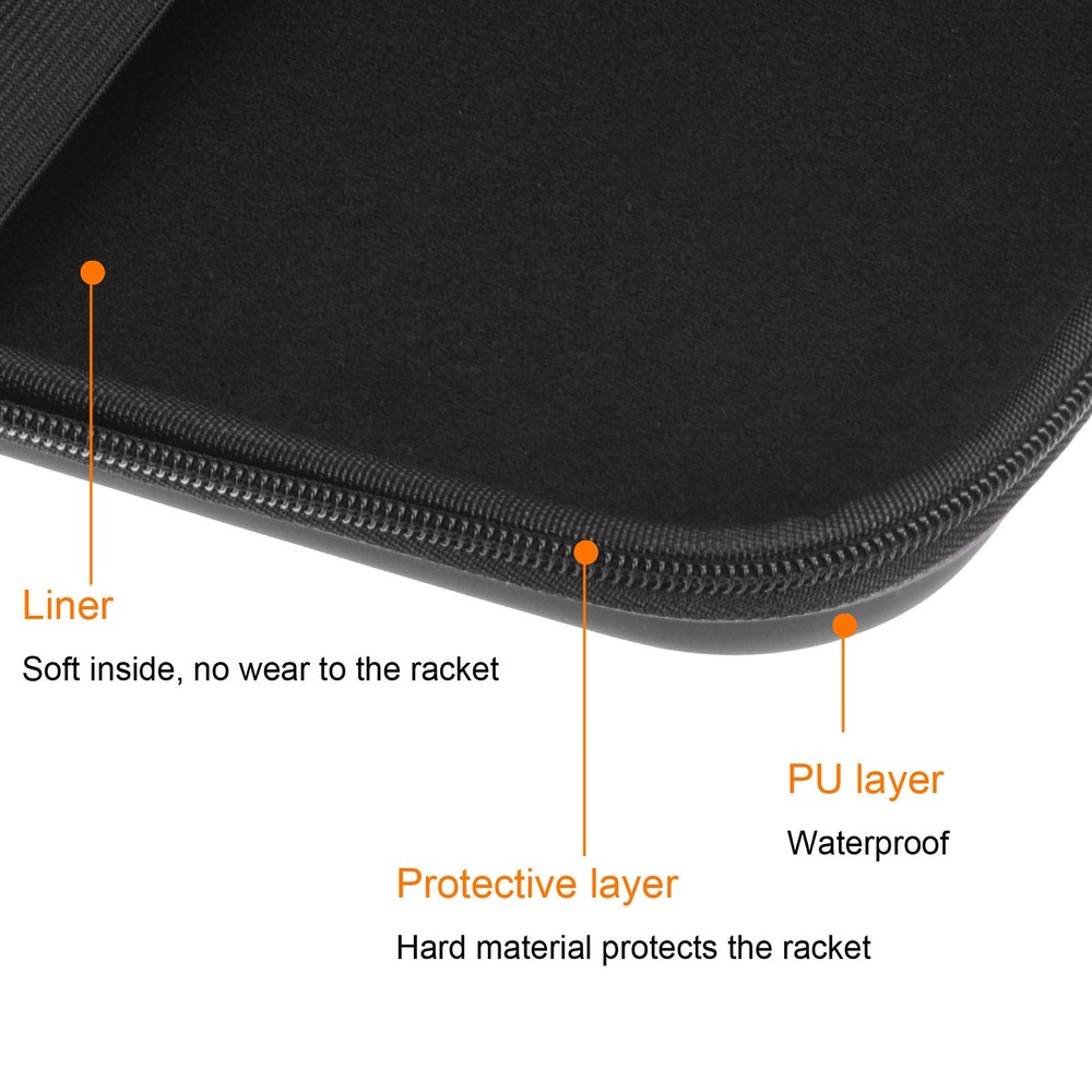 Table Tennis Racket Case Ping Pong Paddle Case Cover Container Bag Square, Black