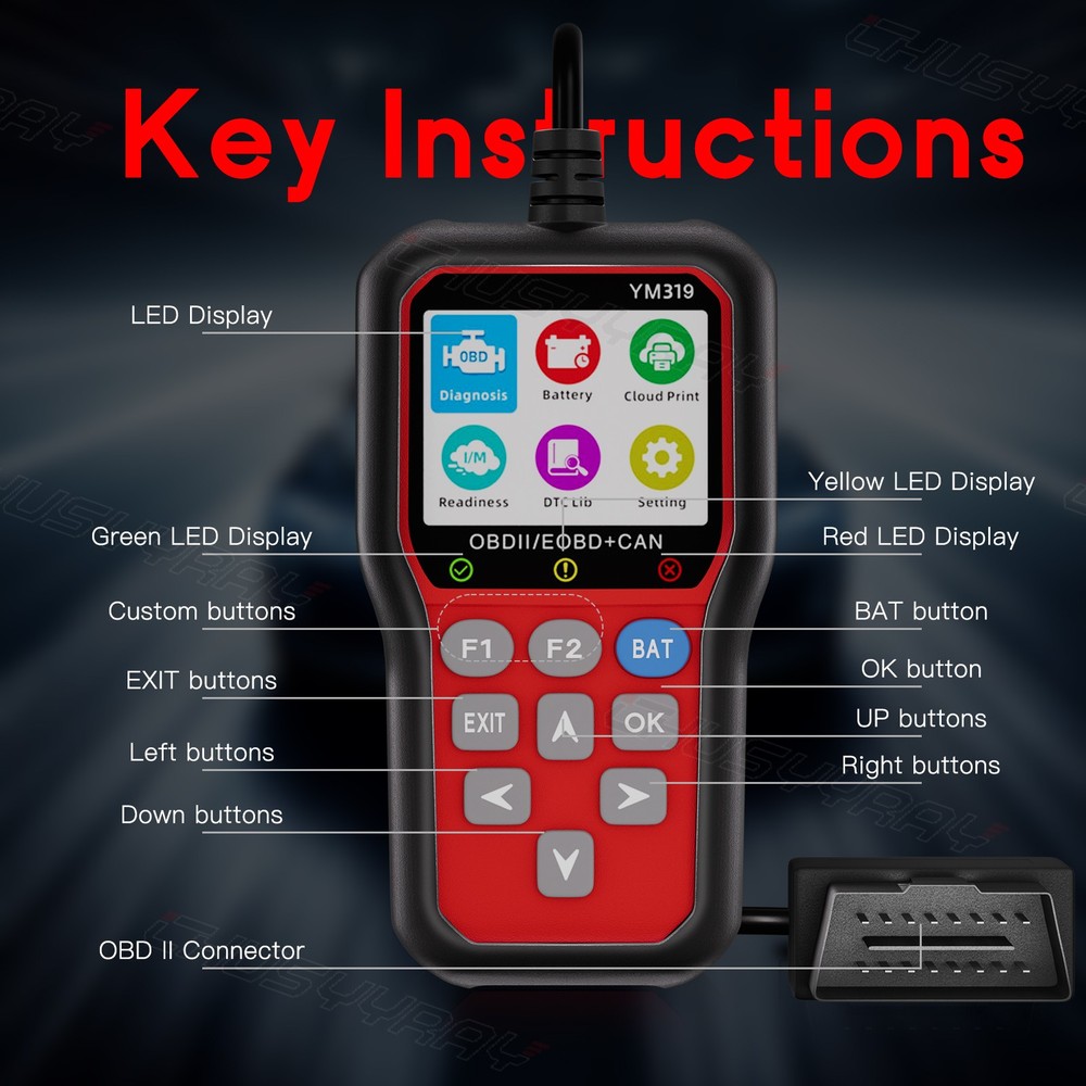 2025 Auto OBD2 Scanner Car Check Engine Fault Code Reader For GMC Sierra 1500