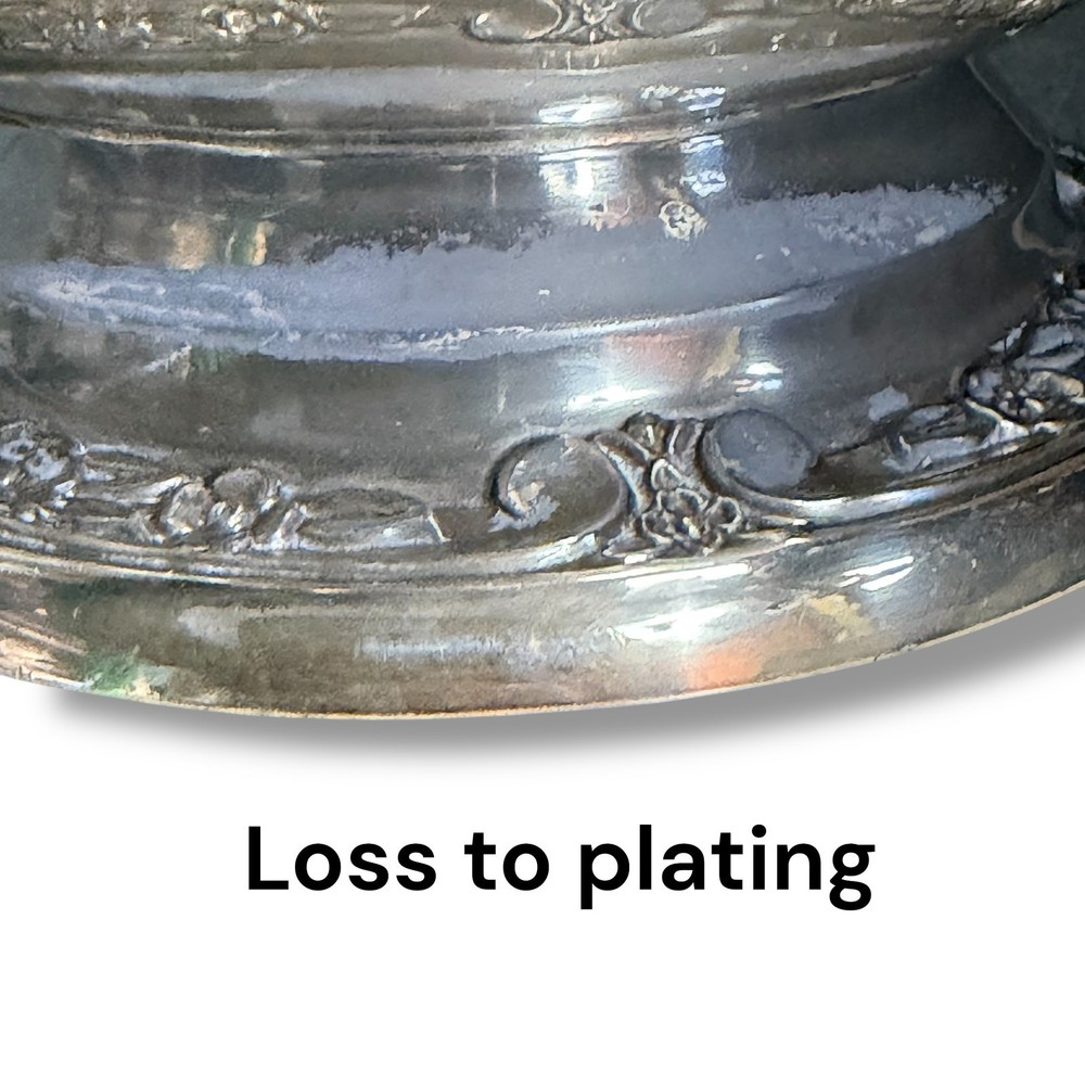 Antique Rogers Bro Silverplate Water Pitcher No 2317, Footed Floral Handle Jug