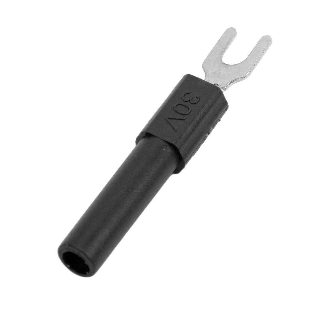 10pcs 4mm Fork Spade Wire Connectors U-Type Crimp Terminal Black