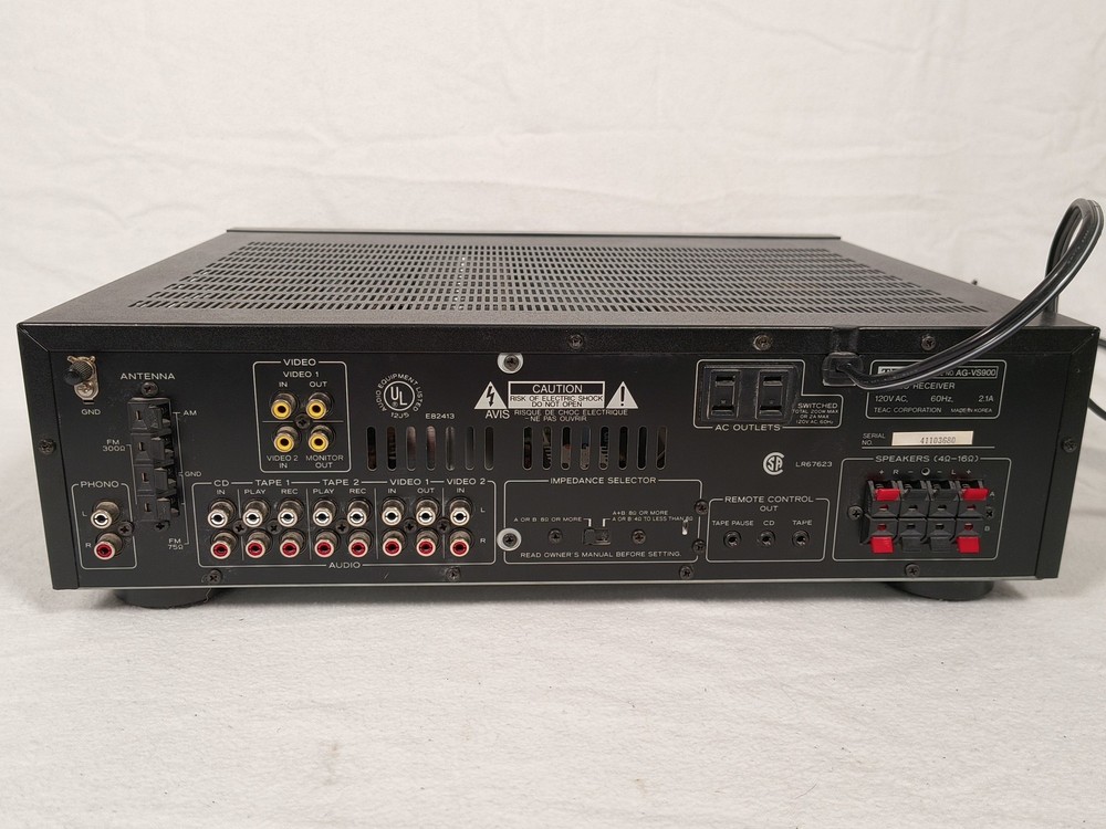 Teac AG-VS900 Audio/ Video Stereo Receiver Bundle With Remote Tested Working