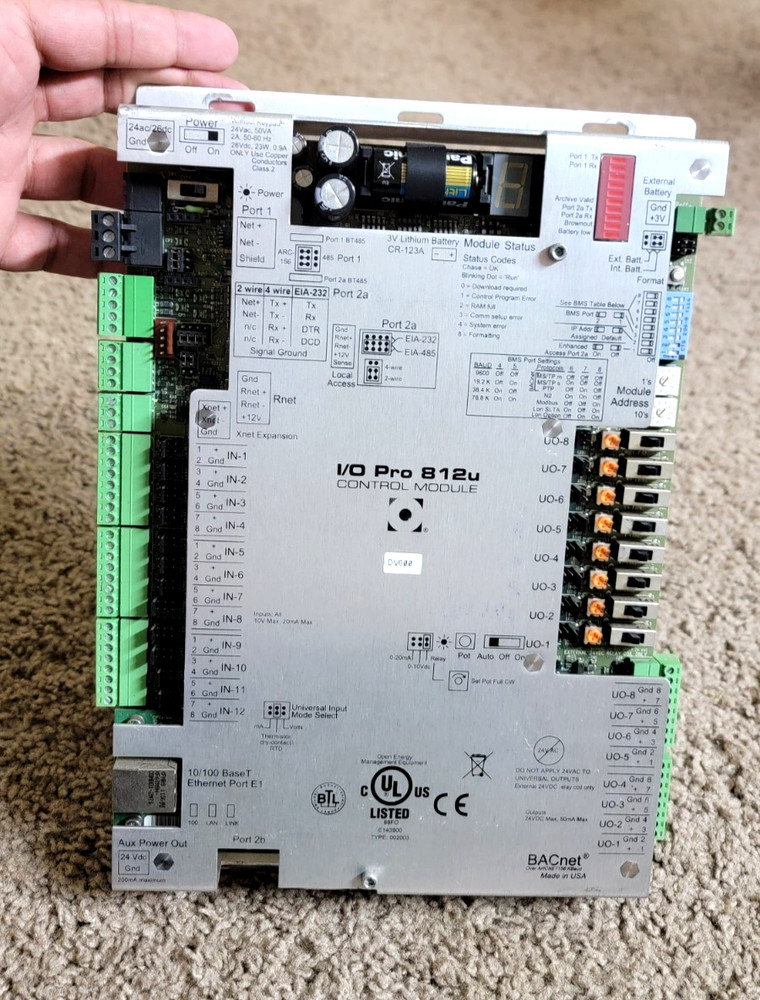 Automated logic I/O Pro 812u Control Module E143900 USED