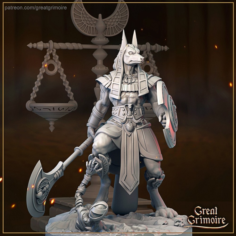 Anubis Egyptian Guard Fighter Miniature | D&D DnD |