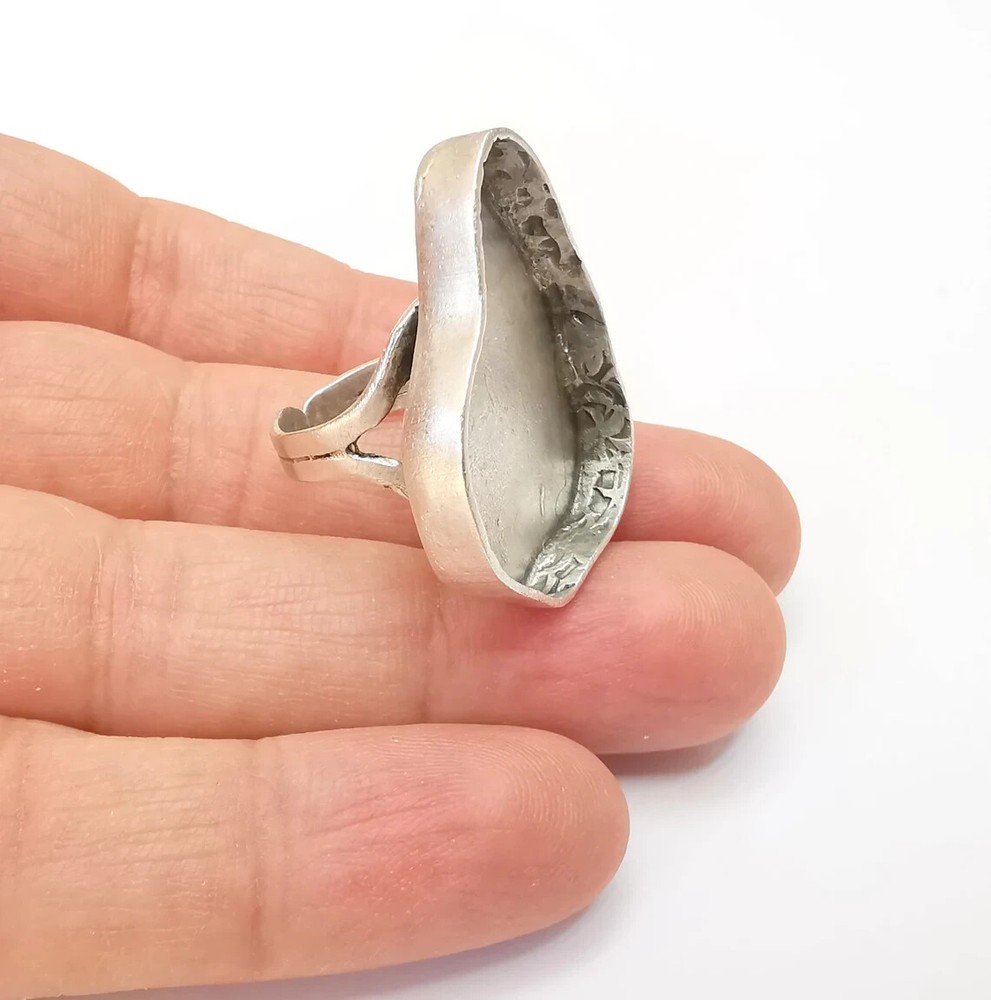 Amorphous Ring Setting Resin Ring Blank Mounting Adjustable Dried Flower Rings