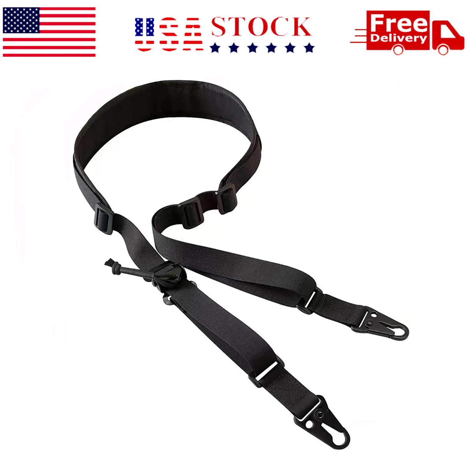 MK2 Sniper Sling Padded Gun Sling 2 Point Sling Quick Adjust Black
