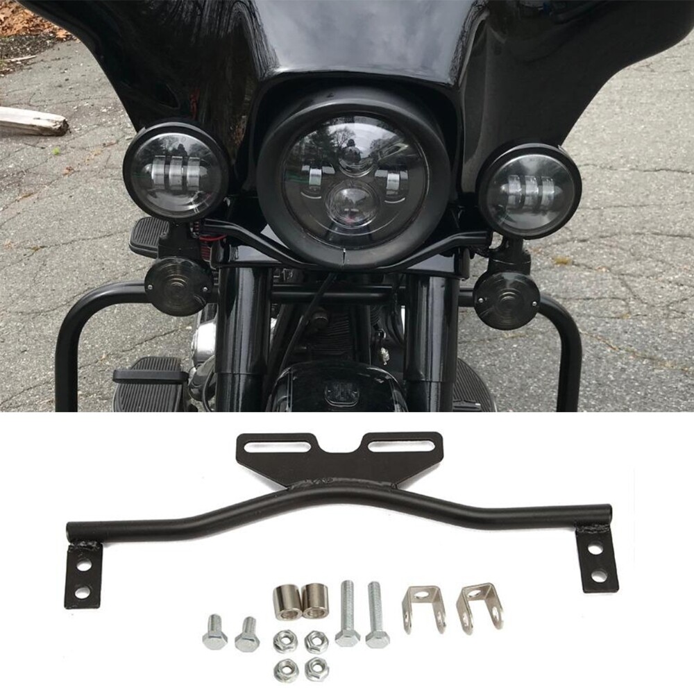 Passing Spot Light Bar Mount Bracket For Harley Heritage Softail Classic FLSTC