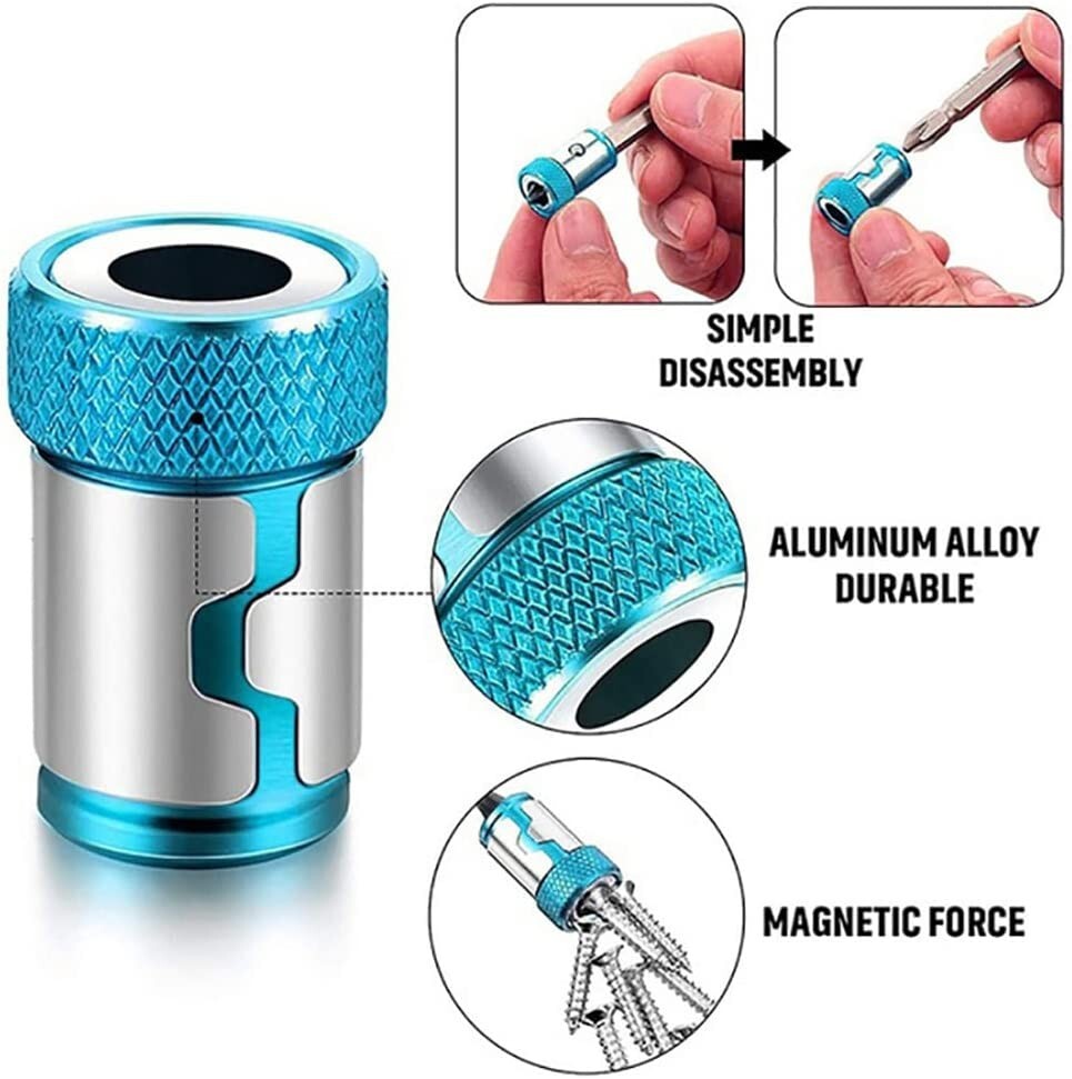 6 PCS Universal Magnetic Screw Holder Ring Alloy Removable Magnetizer Ring Bits