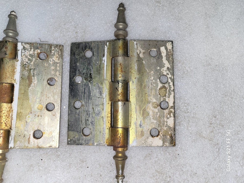 Two Vintage Matching Hager 4X4 Steeple Tip Hinges