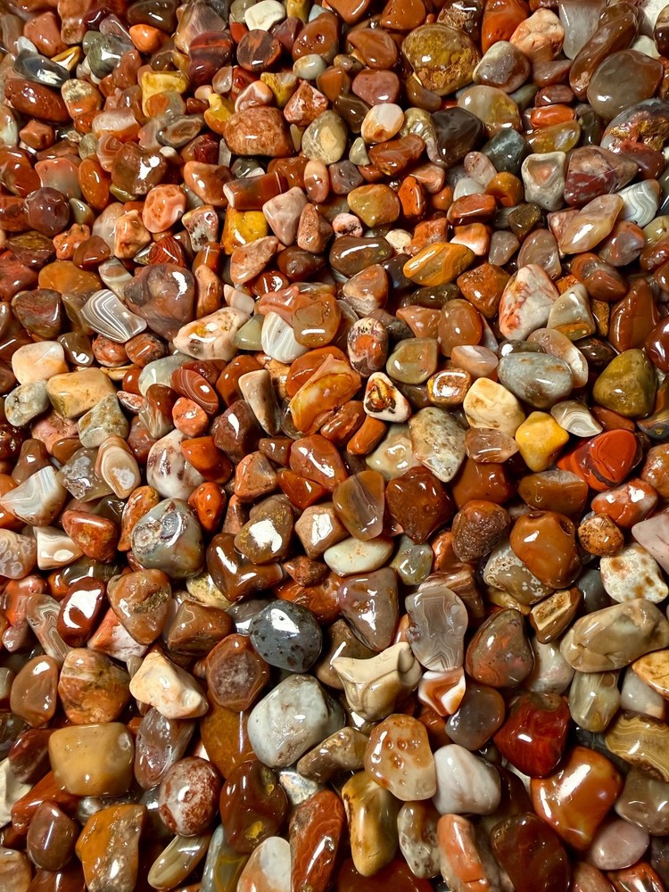 16oz LAKE SUPERIOR AGATE / JASPER MIX POLISHED RANDOM GROUP
